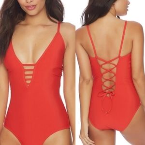 Athena Red One Piece Swimsuit